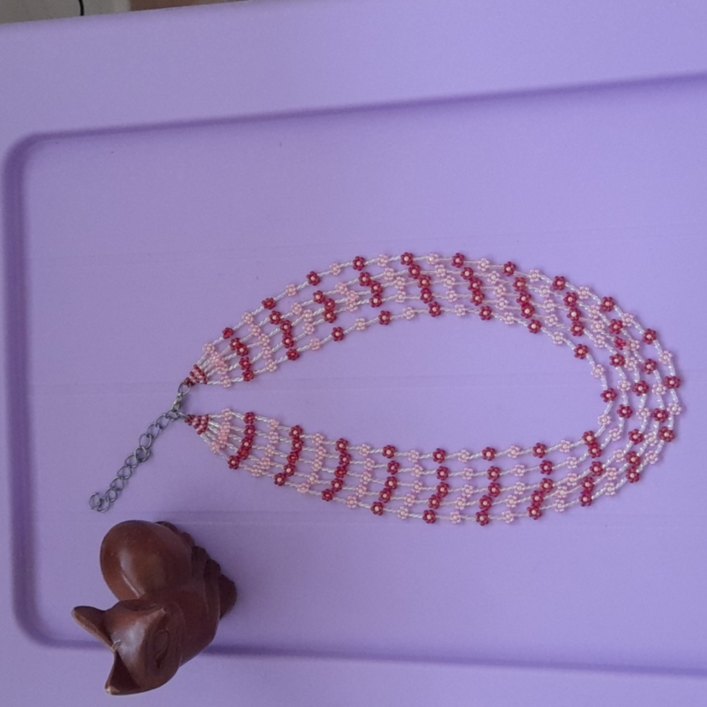 Pink & Wine Handmade Necklace